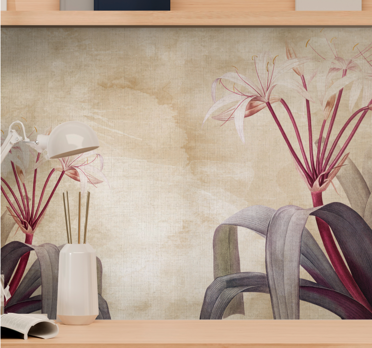 新鲜的紫色植物花卉壁画 - TenStickers