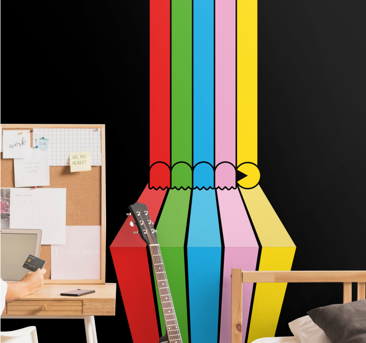 城市艺术照片壁画色彩斑斓的铅笔笔触 - TenStickers