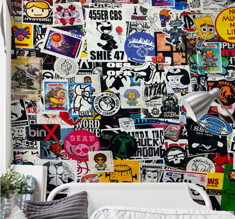 城市艺术照片壁画与多彩贴纸拼贴画 - TenStickers