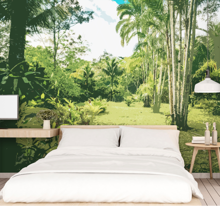 丛林壁画展现郁郁葱葱的热带风景 - TenStickers