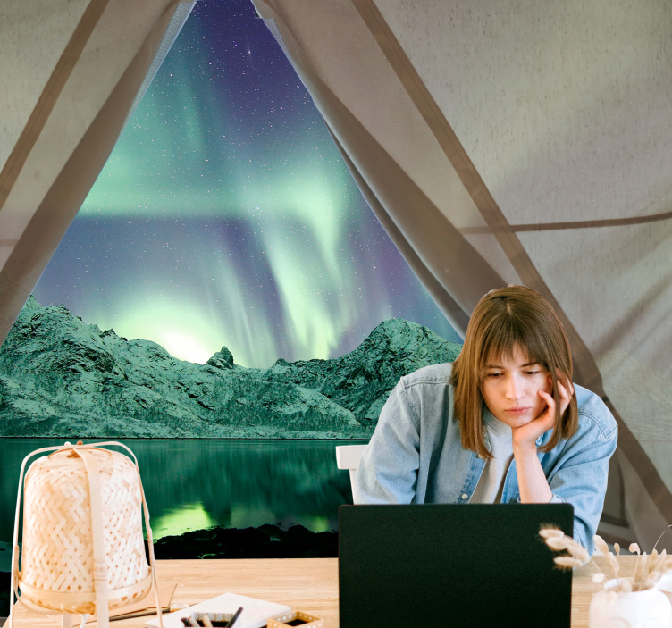 其他景观壁画北极光景观 - TenStickers