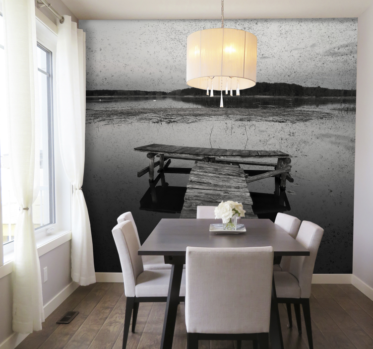 其他景观壁画：风景码头倒影 - TenStickers