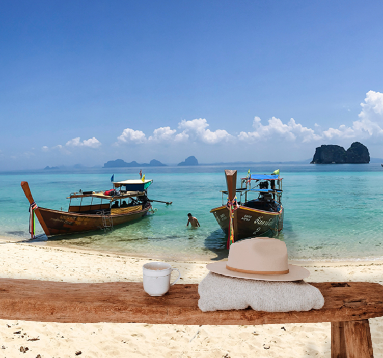 其他景观壁画热带海滩场景 - TenStickers