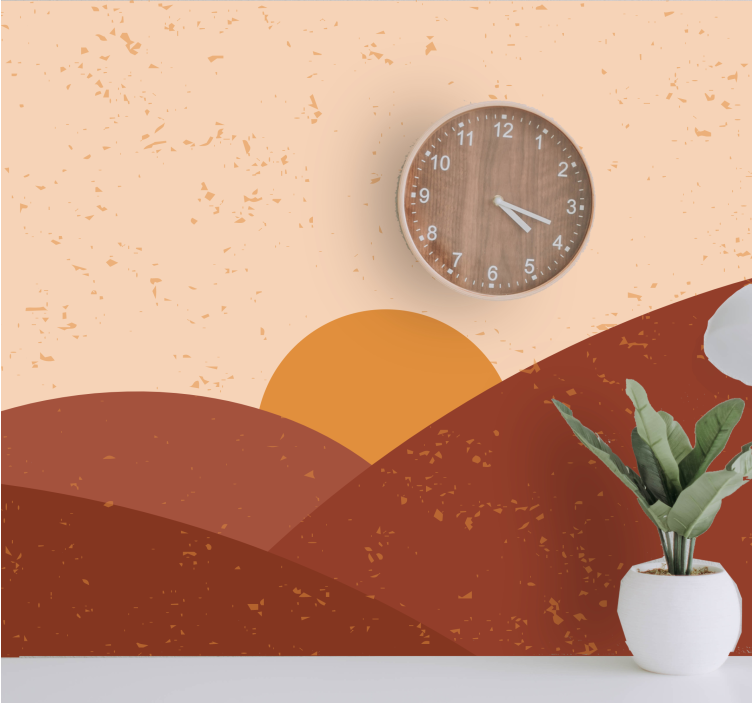 其他景观壁画在山峰上空的黄昏 - TenStickers