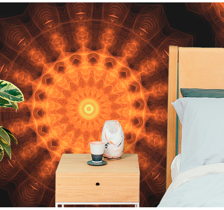 曼陀罗照片墙 辐射圆形图案 - TenStickers