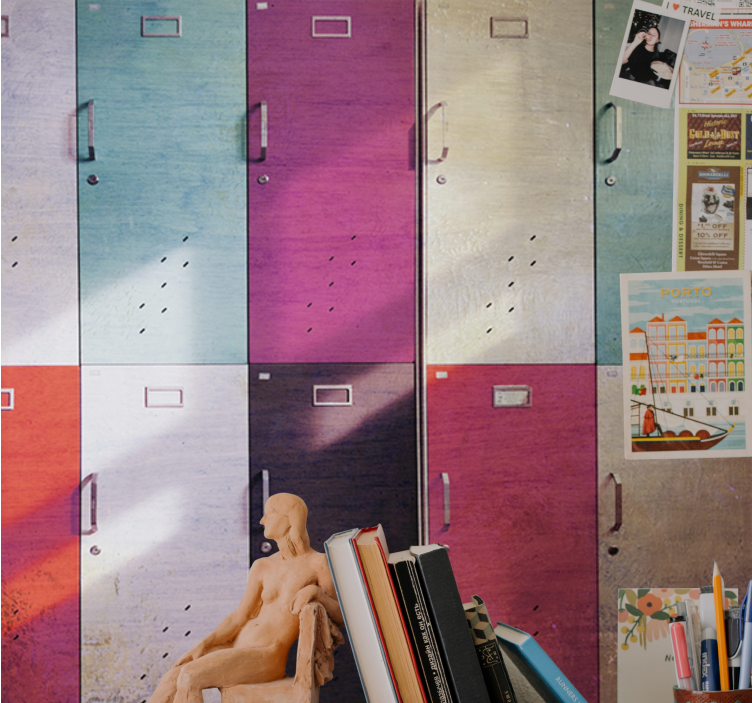 音乐照片墙与多彩储物柜门 - TenStickers