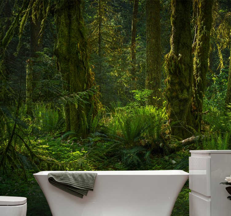 神秘的绿色林木壁画 - TenStickers