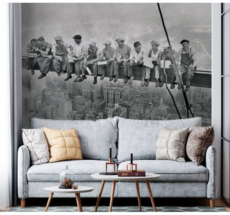 人物照片墙 梁上的工人 - TenStickers