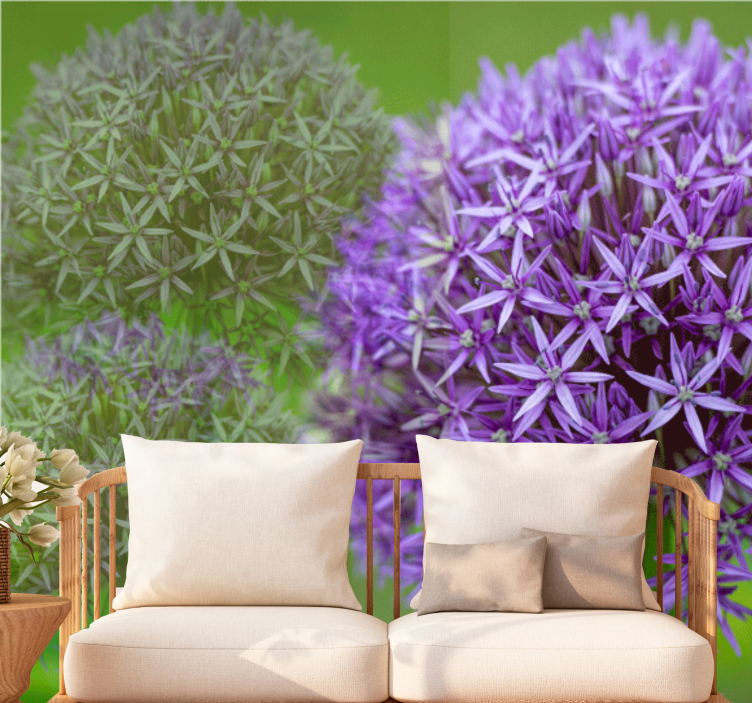 罂粟花风格的墙面壁画紫色花卉组合 - TenStickers