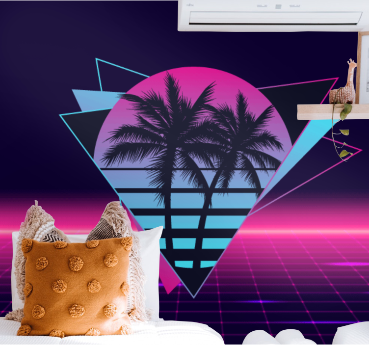 短语照片墙复古棕榈几何设计 - TenStickers