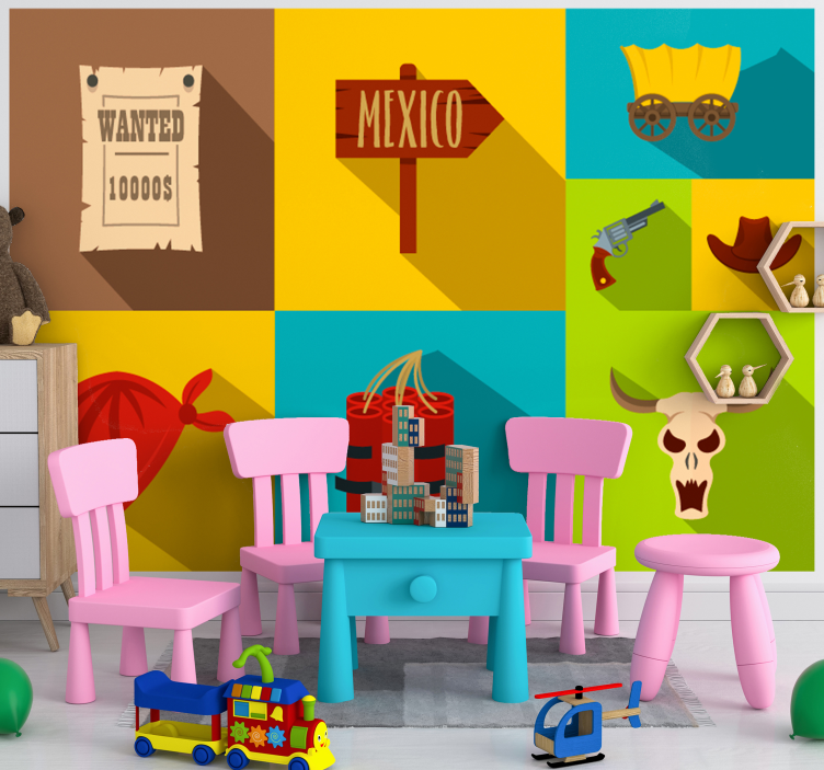 儿童房的其他壁画，想要的墨西哥主题 - TenStickers