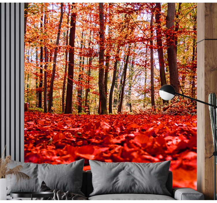 红叶森林壁画 - TenStickers
