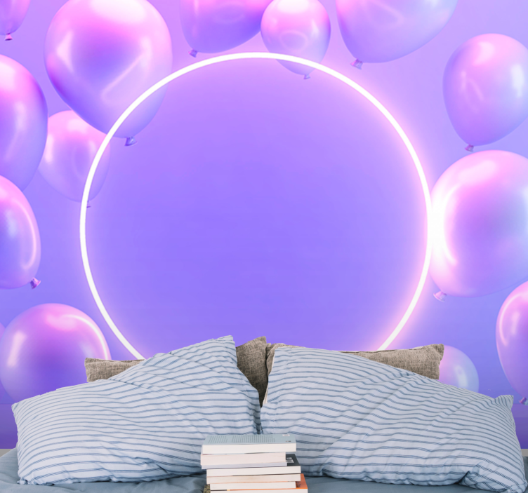 墙面壁画的爱的风格漂浮气球圈 - TenStickers