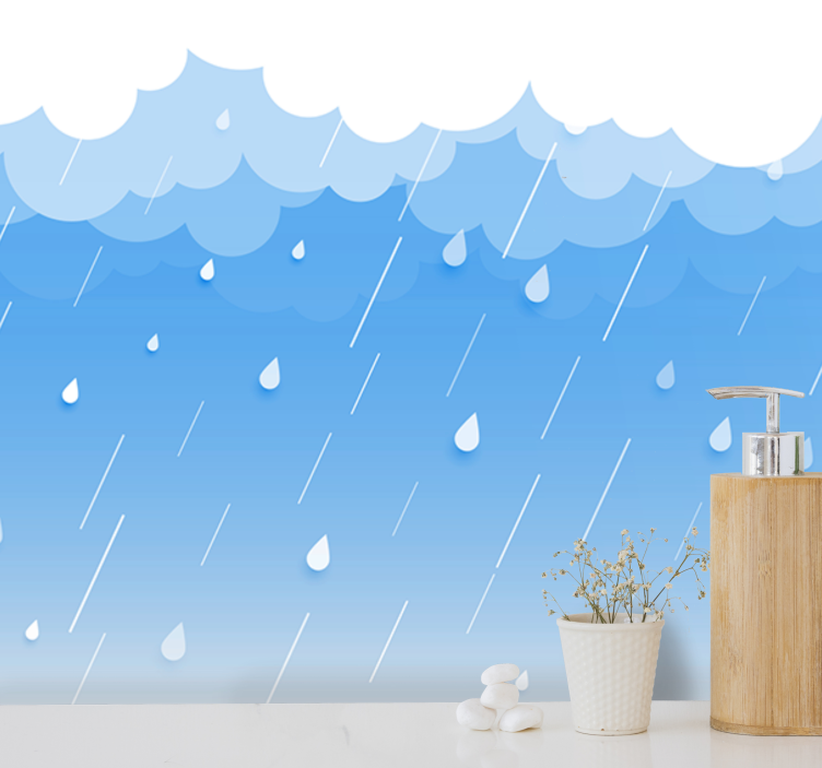 来自天空的照片墙雨滴云海景 - TenStickers