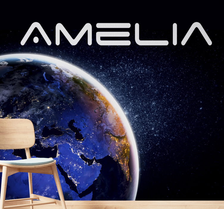 空间照片墙 地球仪和星星 - TenStickers