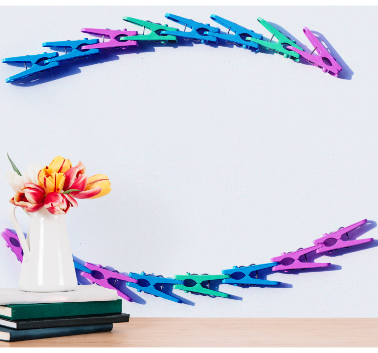 其他纹理和图案壁画色彩斑斓的夹子排列 - TenStickers