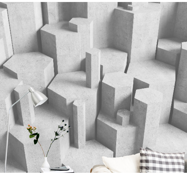 其他具有纹理和图案的壁画混凝土几何形状 - TenStickers