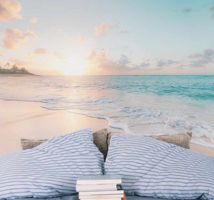 海洋的照片壁画带来日落海滩氛围 - TenStickers