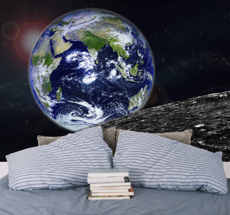 地球空间墙壁画的视图 - TenStickers