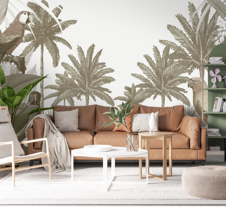 复古热带动物壁画 - TenStickers