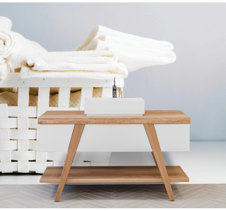 用于浴室的其他壁画 优雅的毛巾篮 - TenStickers