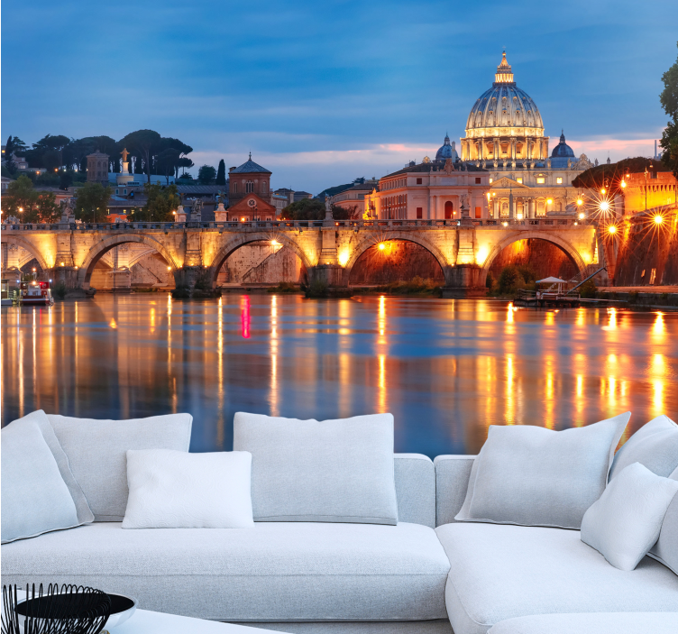 壁画 马德里 圣彼得大教堂黄昏 - TenStickers