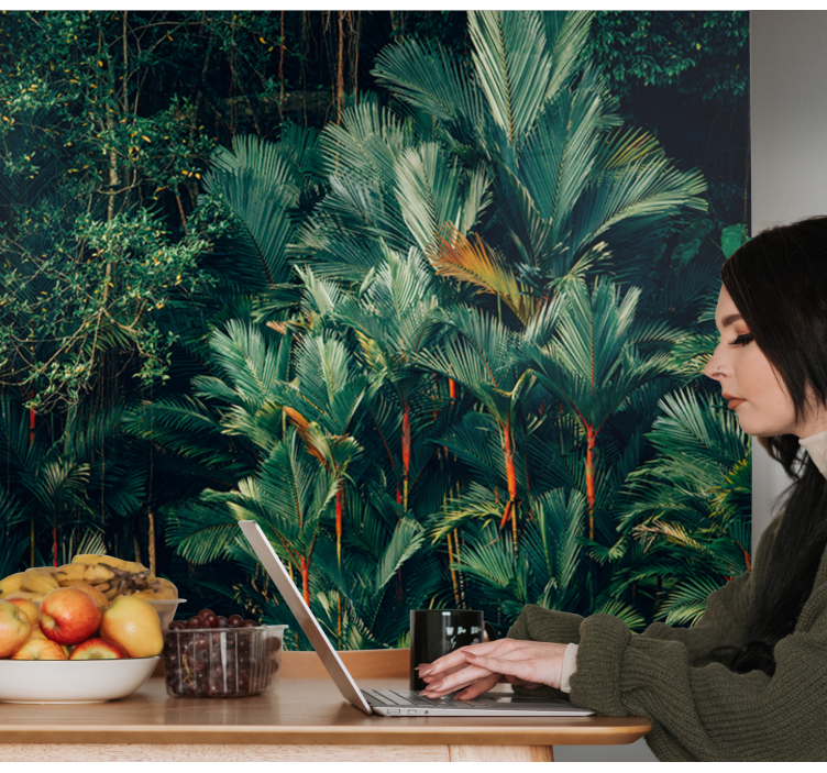 自然照片墙展现异域棕榈叶景致 - TenStickers