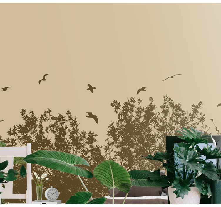 自然照片墙 飞鸟的轮廓 - TenStickers