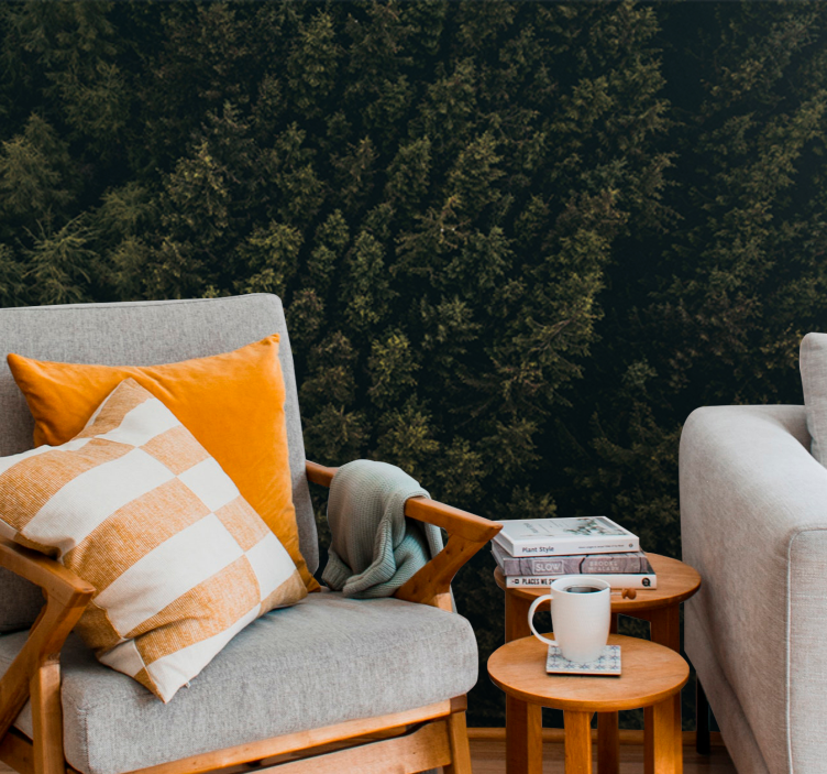 自然照片墙带来郁郁葱葱的绿叶天篷 - TenStickers