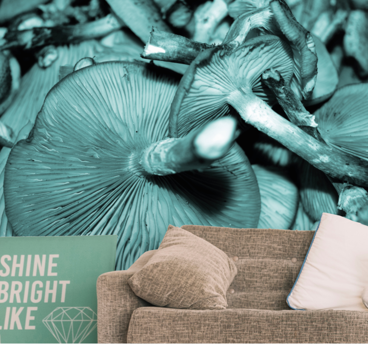 自然照片墙蘑菇束 - TenStickers