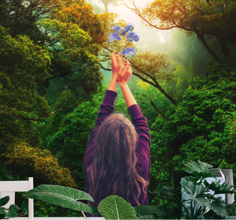 自然照片墙触碰绚丽花朵 - TenStickers