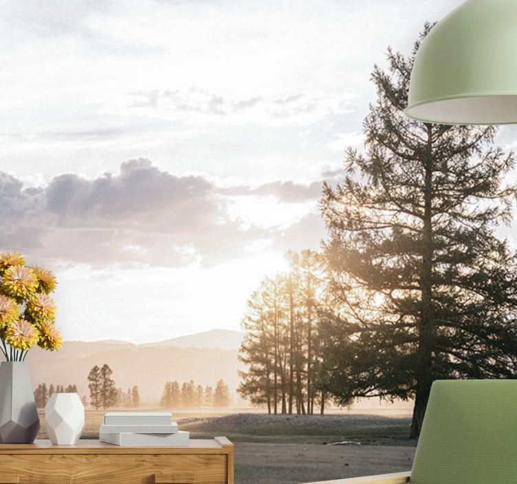 自然照片墙宁静松树剪影 - TenStickers