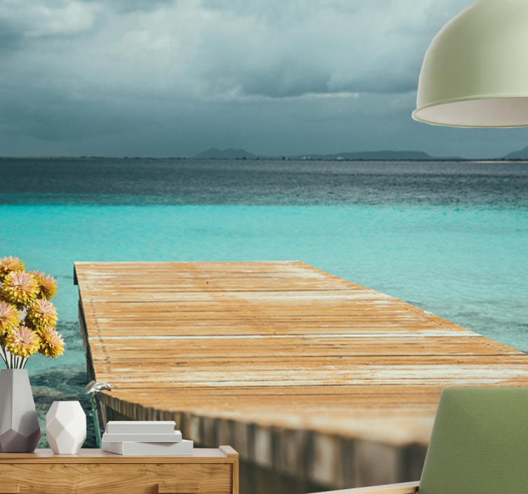 自然照片墙宁静海边码头 - TenStickers