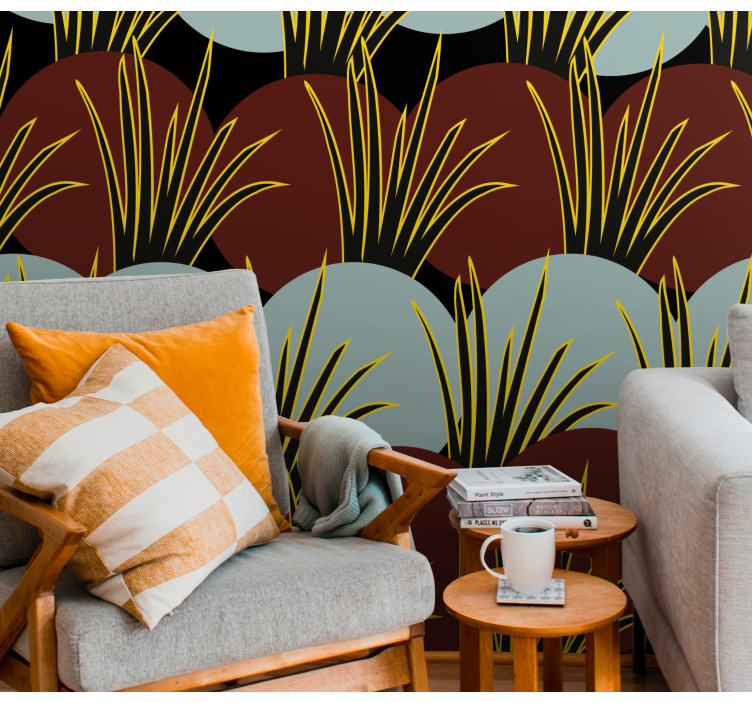 自然照片墙展现风格化草纹理 - TenStickers