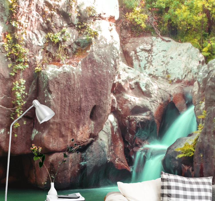 自然照片墙静谧瀑布风景 - TenStickers