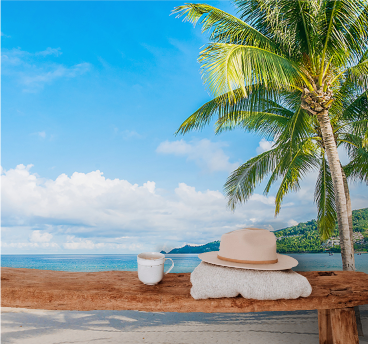 自然照片墙热带海岸避风港 - TenStickers