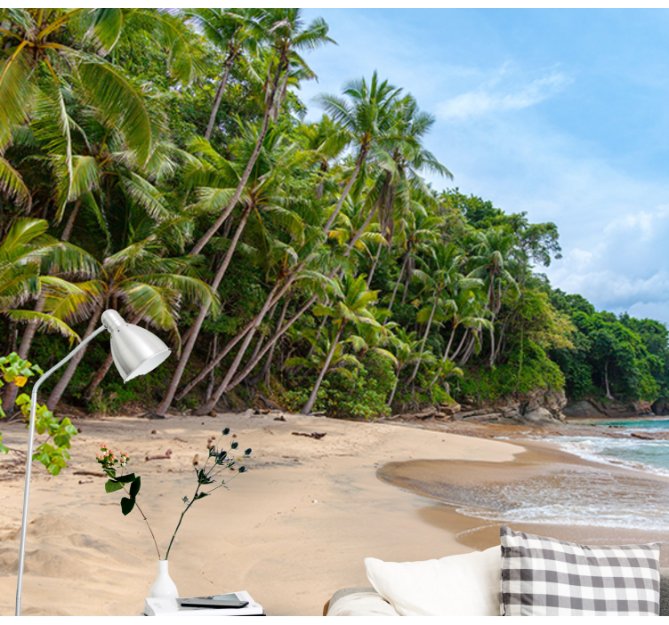 自然照片墙热带海岸绿洲 - TenStickers