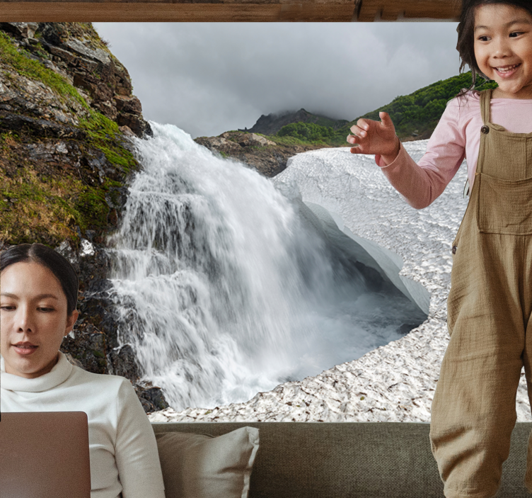 自然照片墙瀑布风景图 - TenStickers