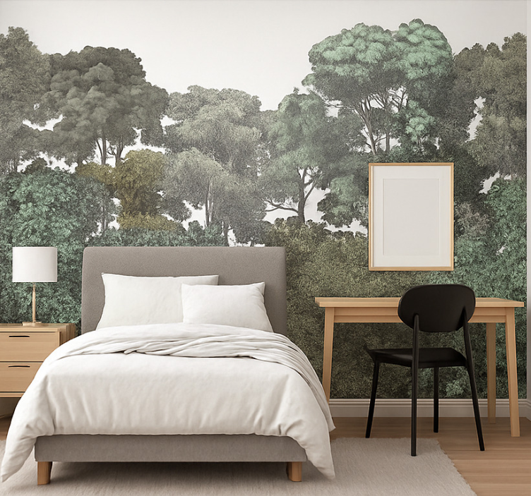 用于青少年房间的其他壁画 优雅的雨林图案 - TenStickers