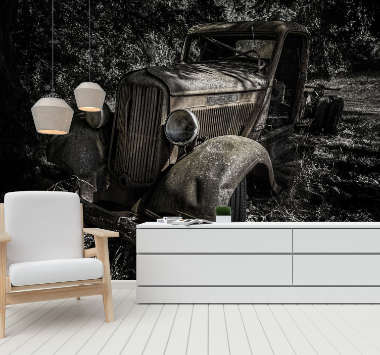 其他车辆壁画 锈迹斑斑的老式卡车 - TenStickers