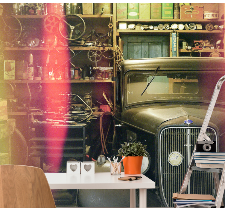 其他车辆壁画复古汽车展示 - TenStickers