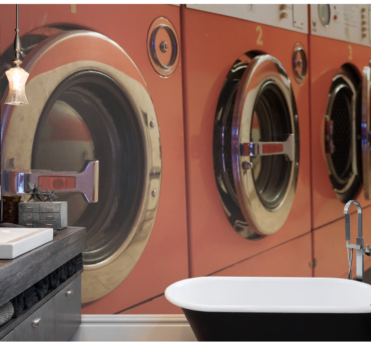 其他车辆壁画 老式洗衣机 - TenStickers