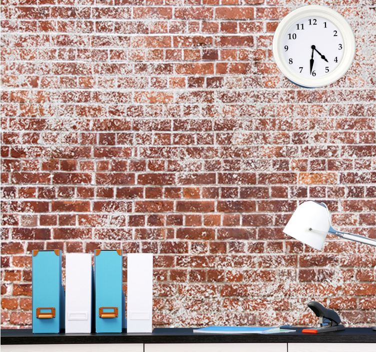 红砖壁画上的白漆 - TenStickers