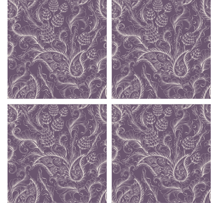 杯垫纹理优雅植物图案 - TenStickers