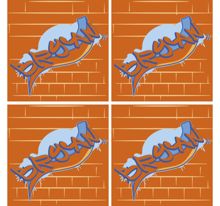 杯垫现代设计都市涂鸦背景 - TenStickers