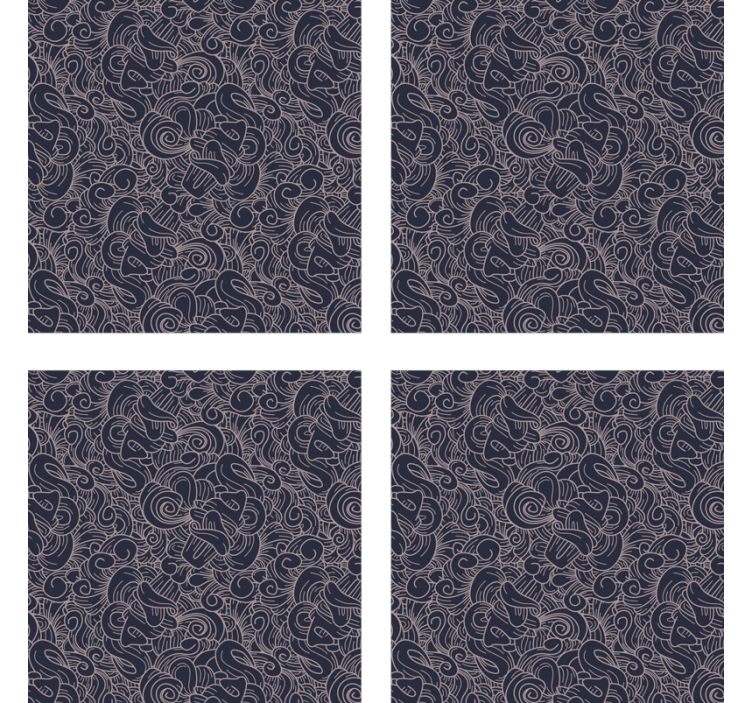 杯垫纹理呈现复杂抽象图案 - TenStickers