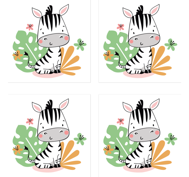 盲人怪物可爱的斑马角色 - TenStickers