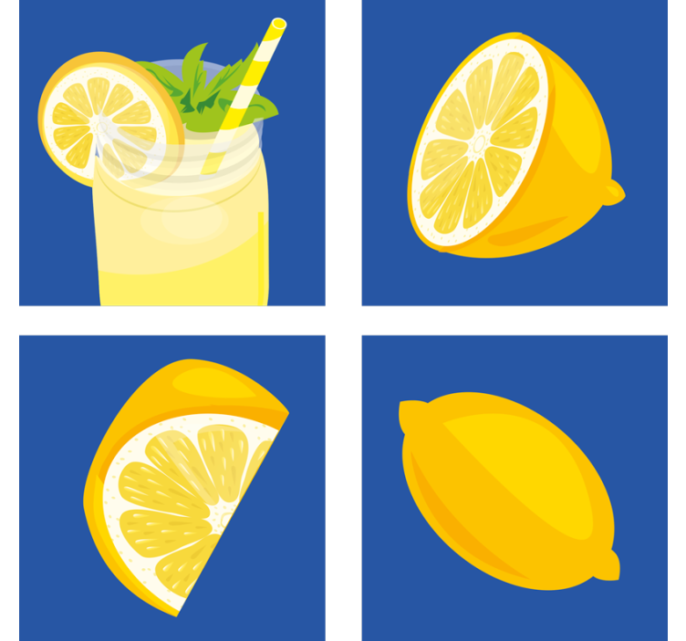 杯垫 瓷砖 清新的柠檬饮品 - TenStickers