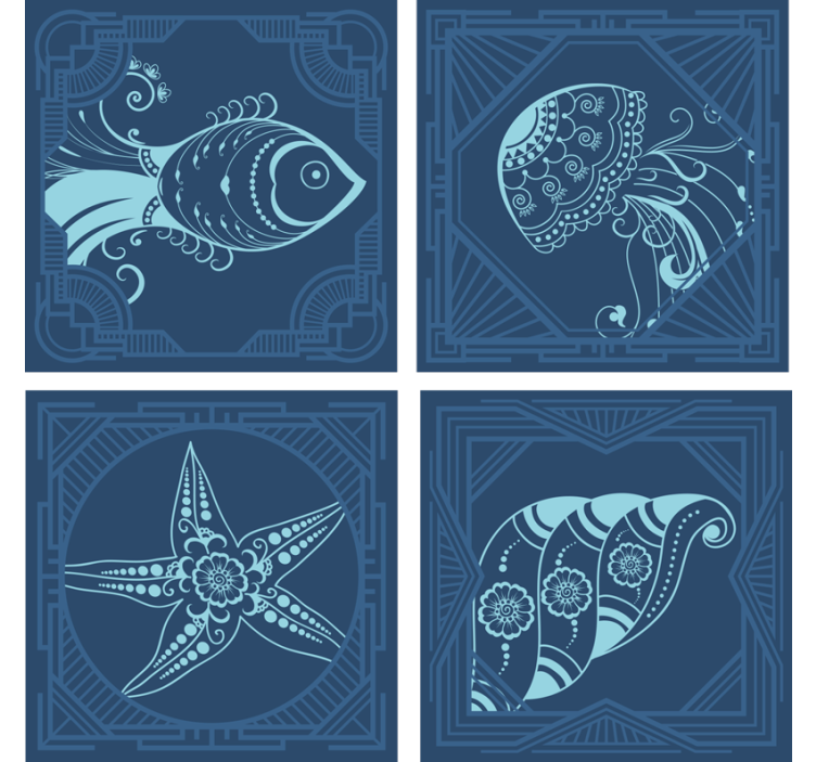 盲人怪物与奇幻海洋生物相遇 - TenStickers
