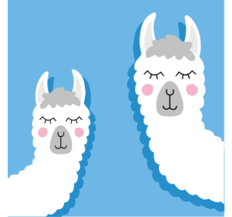 盲人怪物与顽皮的美洲驼角色 - TenStickers